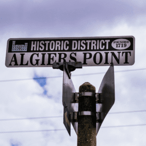 Algiers Point Street Sign Algiers Point Historic District street sign in New Orleans.