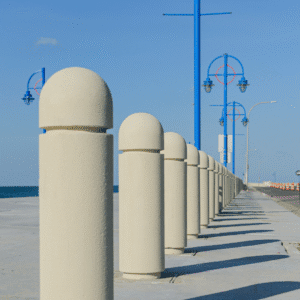 New Orleans Lakefront New Orleans Lakefront walkway with blue street lamps