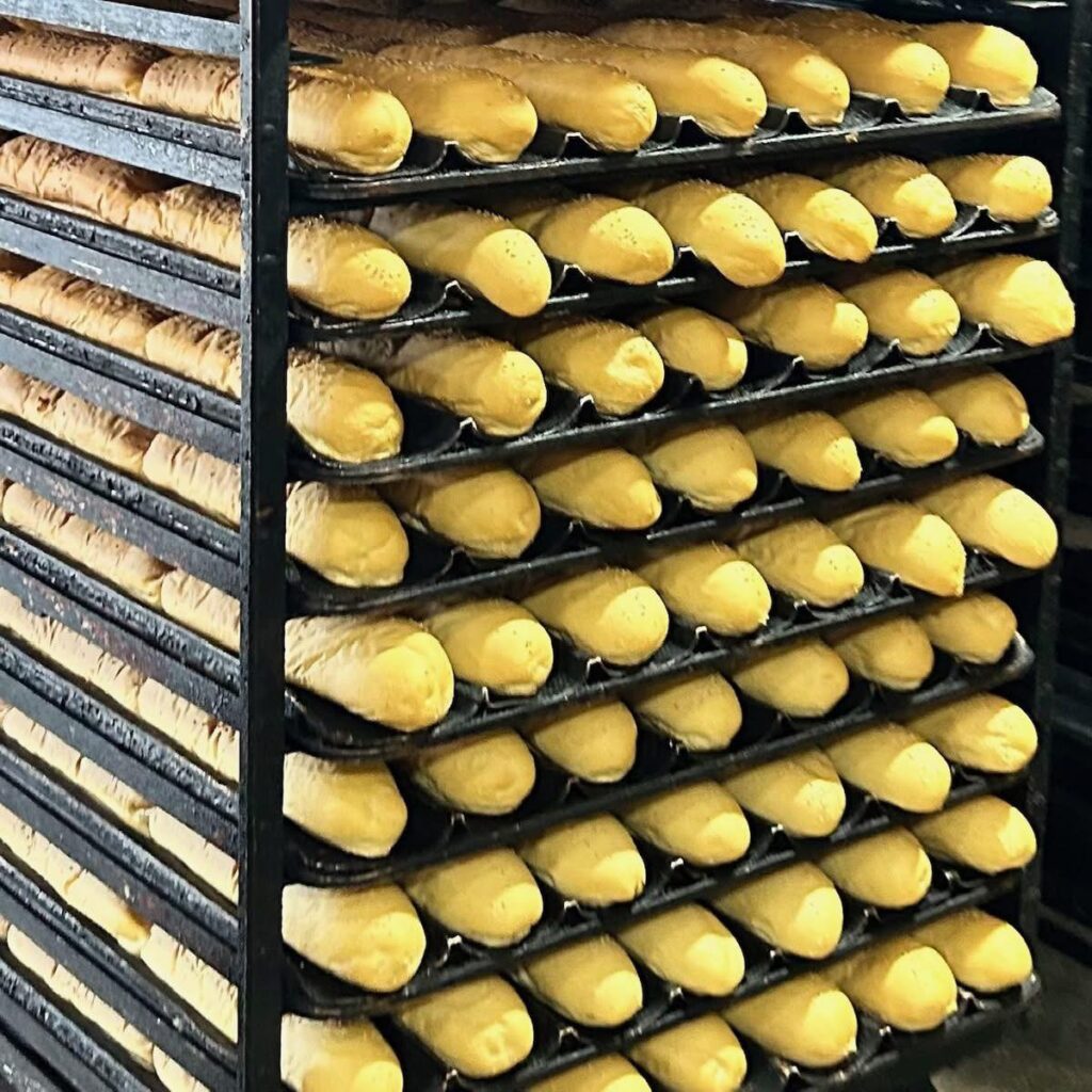 French bread baked fresh in New Orleans